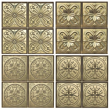 5-Piece Decorative Panel Set 3D model image 1 