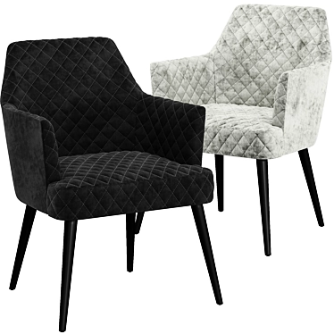 Elegant Diamond Stitched Dining Chair 3D model image 1 