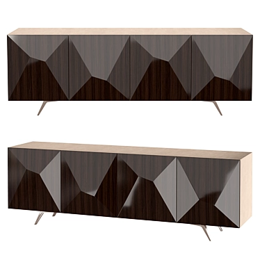 Elegant Eucalyptus Diamond Sideboard 3D model image 1 