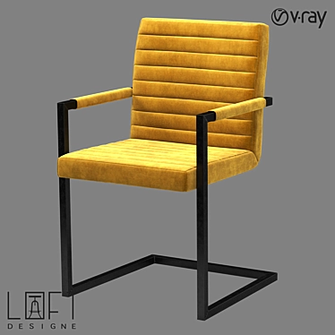 Modern Metal and Fabric Chair - LoftDesigne 3D model image 1 