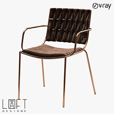 LoftDesigne 30467 Metal and Fabric Chair 3D model image 1 