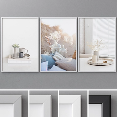 Modern Abstract Art Frames 3D model image 1 