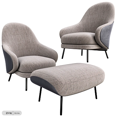 Elegant ANGIE Minotti Armchair 3D model image 1 