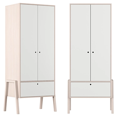 Modern 2 Door Wardrobe | Sleek Design 3D model image 1 