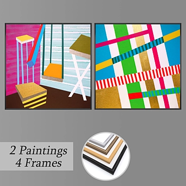 Versatile Set of Wall Paintings 3D model image 1 