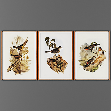 Wooden Frame Picture Collection 3D model image 1 