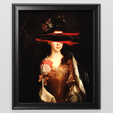 Spatula Black Canvas: Modern Art Framed 3D model image 1 