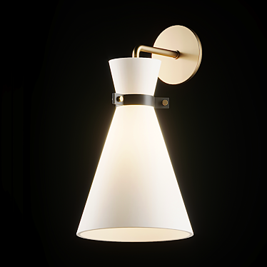 Elegant brass wall sconce 3D model image 1 