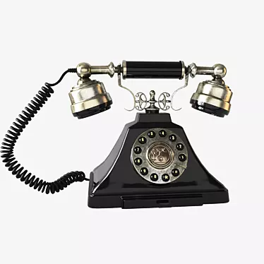 Vintage 1930s Black/Brass Phone 3D model image 1 