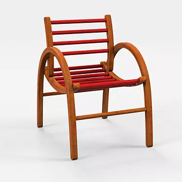Elegant Wood Chair 3D model image 1 