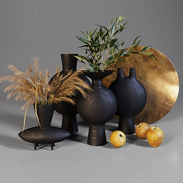 Autumn Bronze Decor Set 3D model image 1 