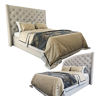 Sleek Corona Render Bed Frame 3D model image 1 