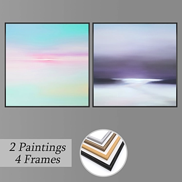 Modern Art Set: Wall Paintings 3D model image 1 