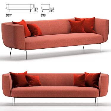 Couchette Sofa by La Cividina: Stylish Comfort at Home 3D model image 1 