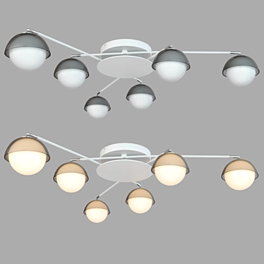 Agder C: Stylish Glass Pendant Chandelier 3D model image 1 