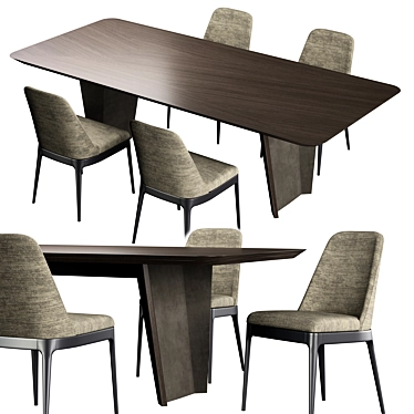 Elegant Pregno Blade Dining Set 3D model image 1 