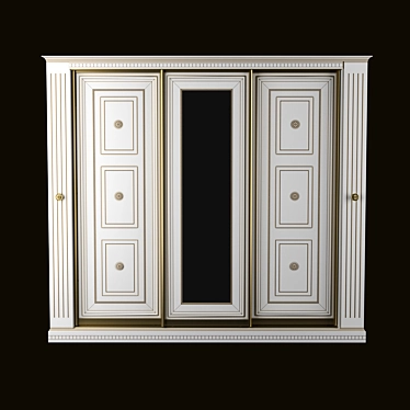 Elegant Patina: White Wardrobe 3D model image 1 