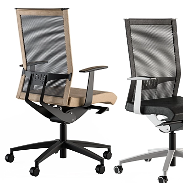 Elegant Dual-Tone Office Chair 3D model image 1 