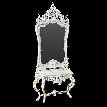 Elegant Reflective Classic Mirror 3D model image 1 