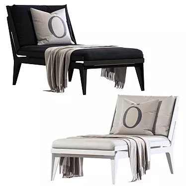 Elegant Plush Boudoir Couch 3D model image 1 