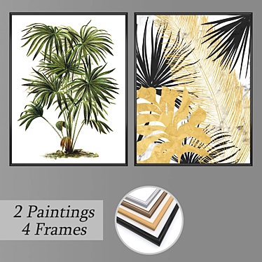 Artful Wall Paintings Set 3D model image 1 