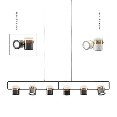 Sleek 2-color Modern Track Light 3D model image 1 