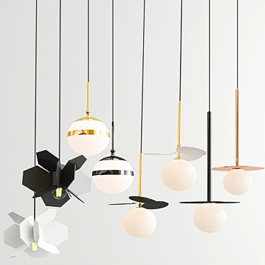 Elegant Hanging Pendant Lamps 3D model image 1 