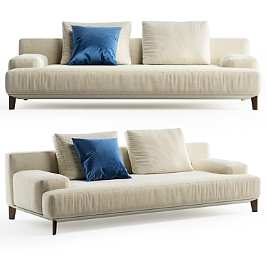 Elegant Ronny Alberta 2-Seater Sofa 3D model image 1 