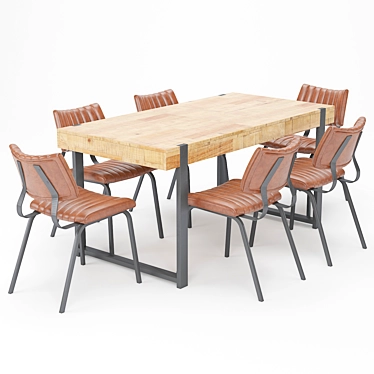 Jefferson Dining set (Table 1600x800mm + 6 Aiden Chairs) 3D model image 1 
