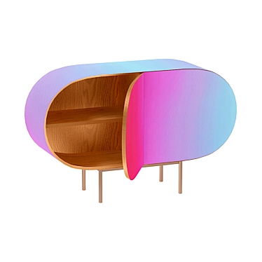 Color Flow Rounded Cabinet 3D model image 1 