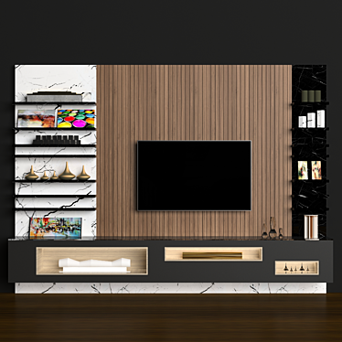 Modern TV Wall Unit - 3D Models 3D model image 1 