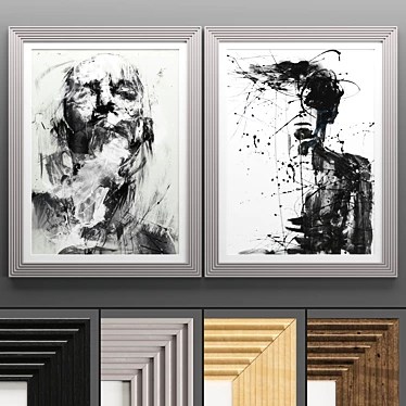 Modern Art Frame 562 - 2 Frames, 4 Texture 3D model image 1 