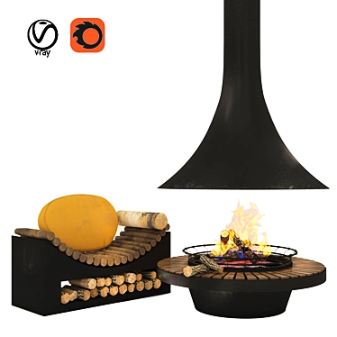 2014 Fireplace: V-Ray+Corona Render 3D model image 1 