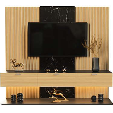 Sleek TV Wall Mount Stand 3D model image 1 