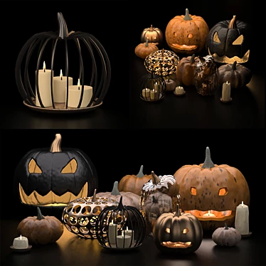 Spooky Halloween Décor Set 3D model image 1 