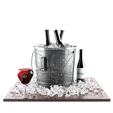 Elegant Wine Set 3D model image 1 