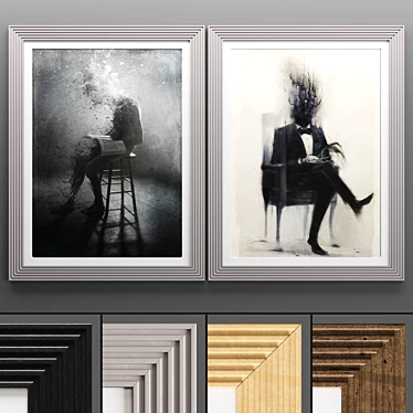 Elegant Art Frame Collection 3D model image 1 