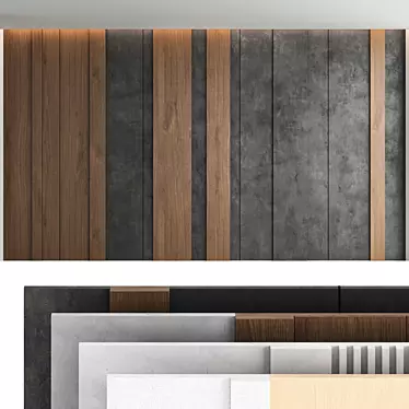 Decorative Panel Set 39 - High-Quality Texture, Seamless Design 3D model image 1 