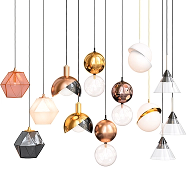 Luxury Pendant Light Set-13 with Exclusive Designs 3D model image 1 