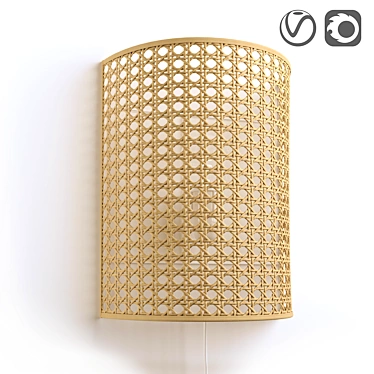 Natural Rattan Wall Lamp DOLKIE 3D model image 1 