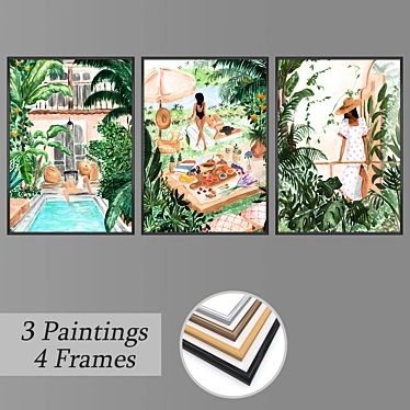 Multi-frame Wall Art Set with Variety of Options 3D model image 1 
