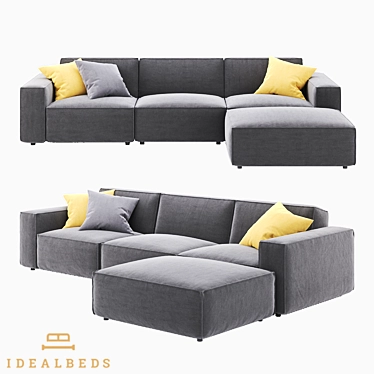 Modular Corner Sofa: OM Como | 300cm x 195cm x 72cm | Fabric Material 3D model image 1 