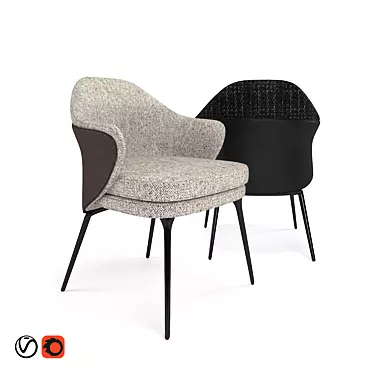 Modern Elegance: MINOTTI Angie Dining Chair 3D model image 1 