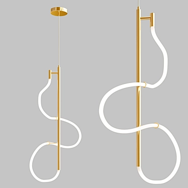 Elegant Brass Pendant Light: Glorify-One 3D model image 1 