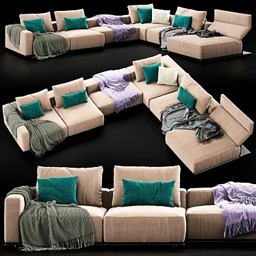 Sleek Westside Sofa by Poliform 3D model image 1 