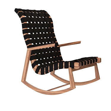 Elevated Comfort: Highback Rapson Rocking Chair 3D model image 1 