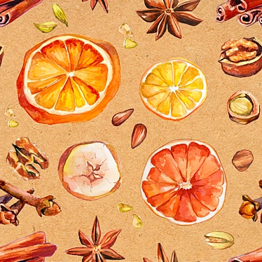 Mulled Wine Delight: Watercolor Pattern 3D model image 1 