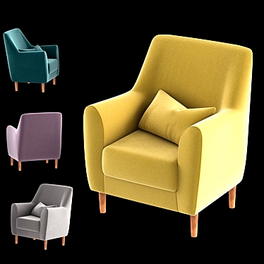 Luxury Velvet Armchair: Odense 3D model image 1 