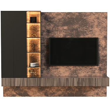 Sleek TV Wall Mount 20 3D model image 1 