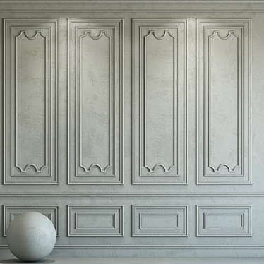 Elegant Plaster Molding: Pantone 414 C 3D model image 1 